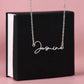 “To My Sister” Signature Style Name Necklace – Custom 11-Char Script, Stainless Steel or 18K Gold, 16–18" Chain, Made in USA