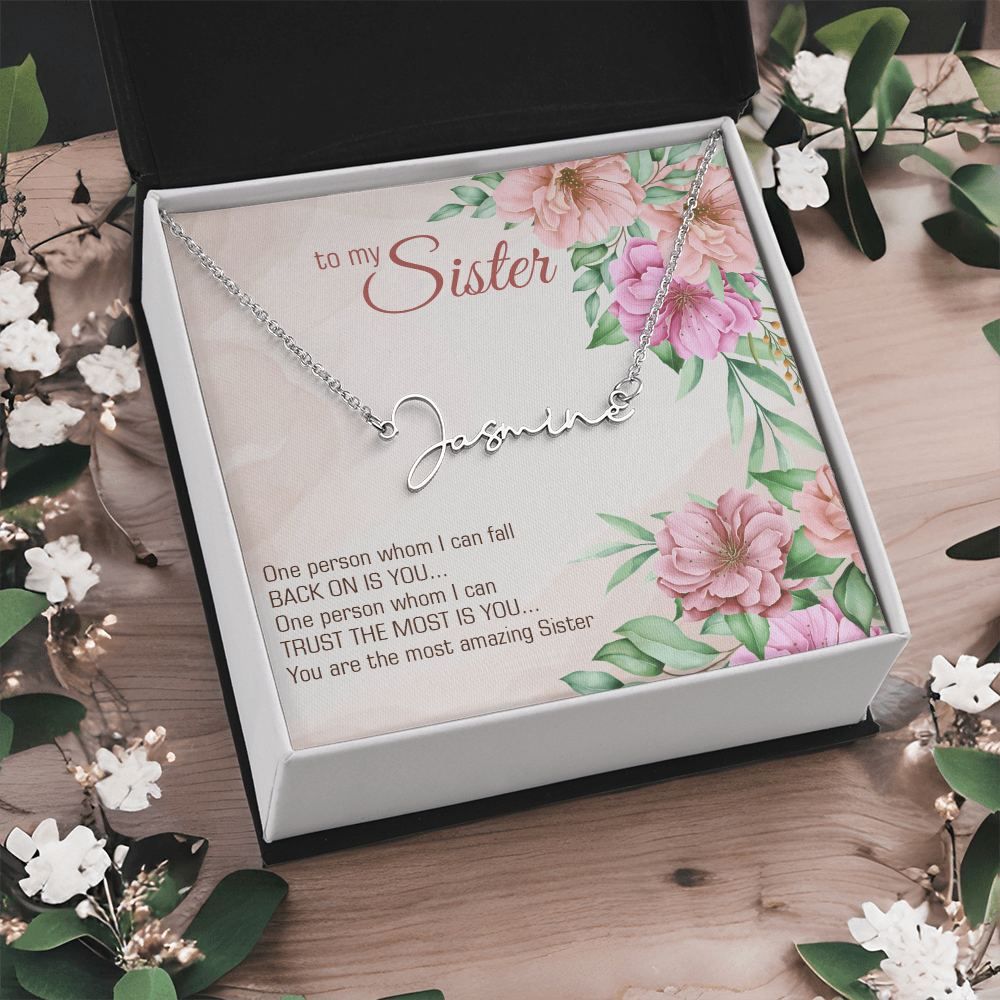 Name Necklace - "To My Sister" Sentimental Gift