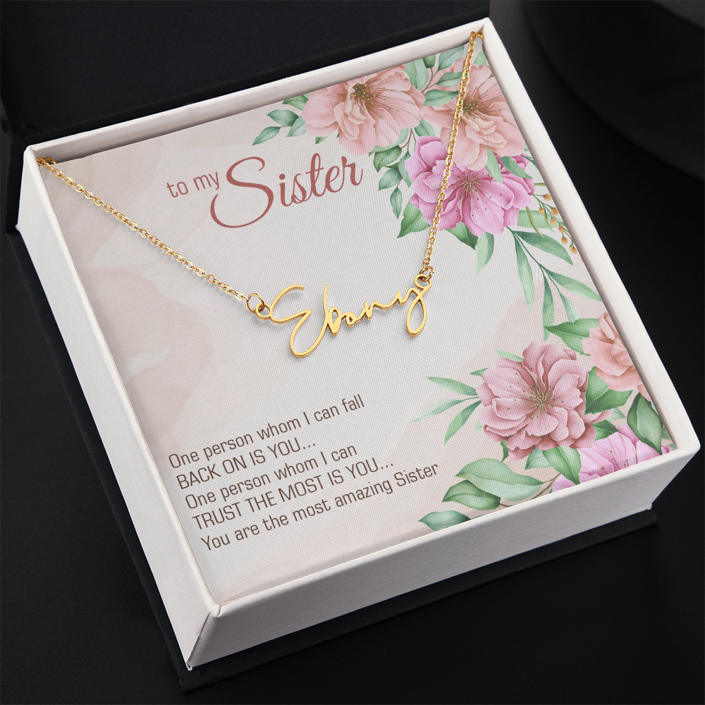 Name Necklace - "To My Sister" Sentimental Gift