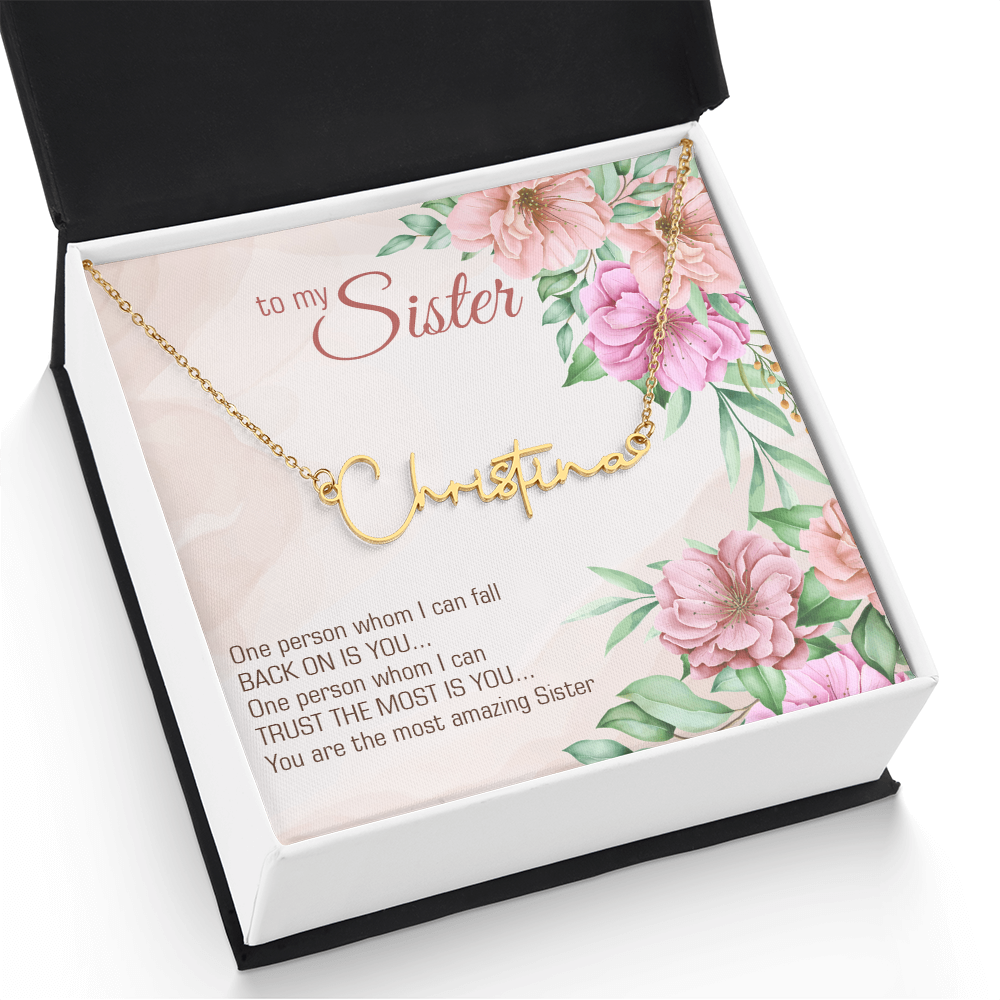 Name Necklace - "To My Sister" Sentimental Gift