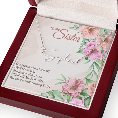 Name Necklace - "To My Sister" Sentimental Gift