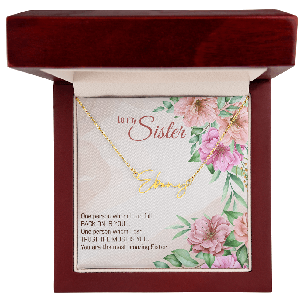 Name Necklace - "To My Sister" Sentimental Gift