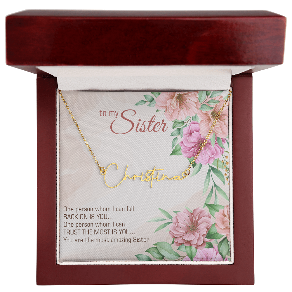 Name Necklace - "To My Sister" Sentimental Gift