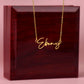 “To My Sister” Signature Style Name Necklace – Custom 11-Char Script, Stainless Steel or 18K Gold, 16–18" Chain, Made in USA