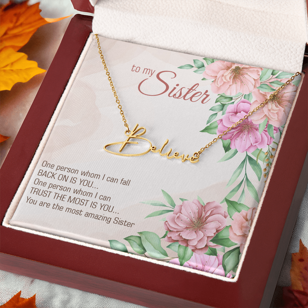 Name Necklace - "To My Sister" Sentimental Gift