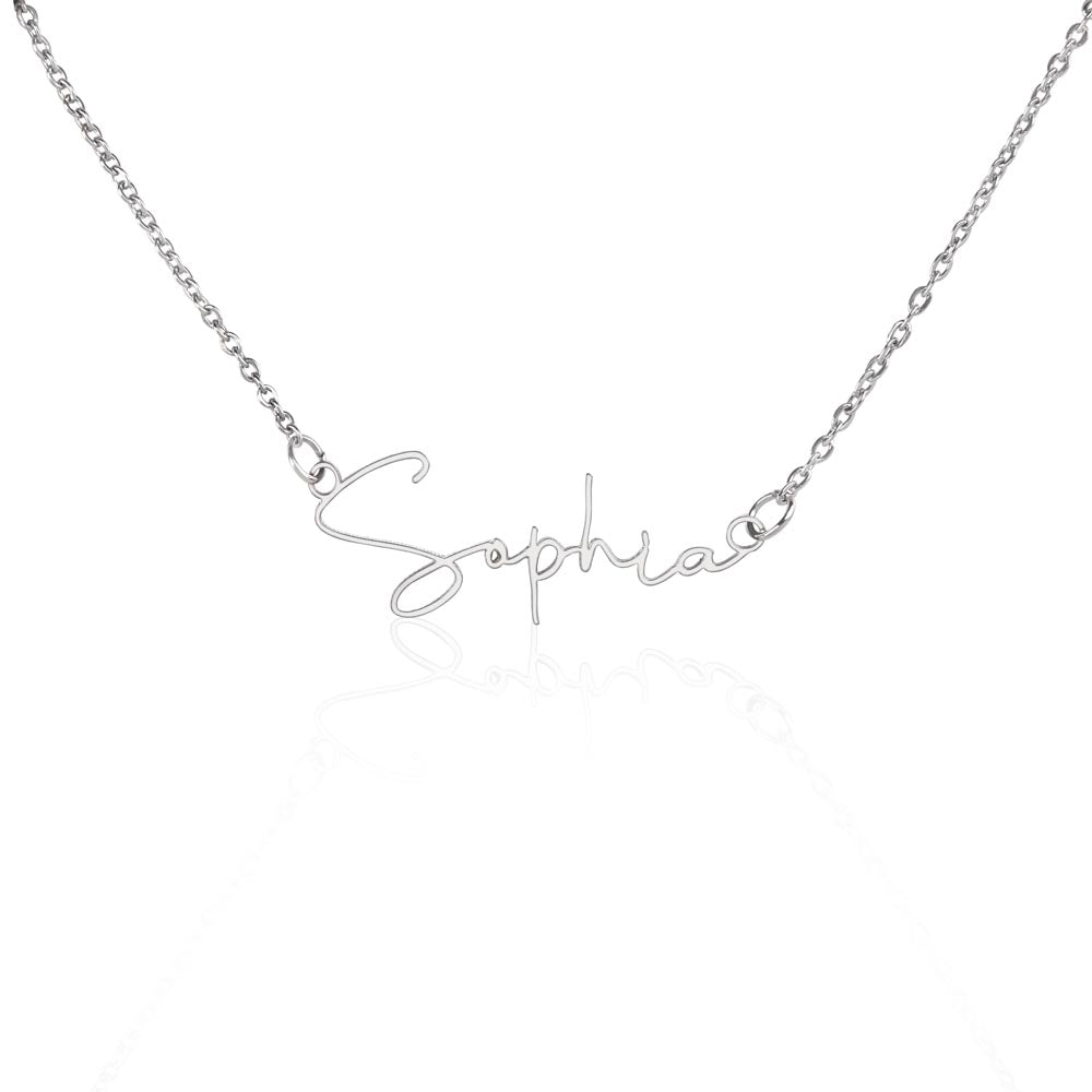 Personalized Signature Style Name Necklace - Custom Handwritten Script Pendant, Adjustable Chain