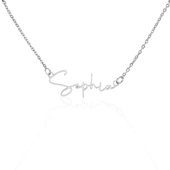 Personalized Signature Style Name Necklace - Custom Handwritten Script Pendant, Adjustable Chain