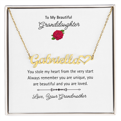 Granddaughter Name Necklace - Sentimental Grandma Gift