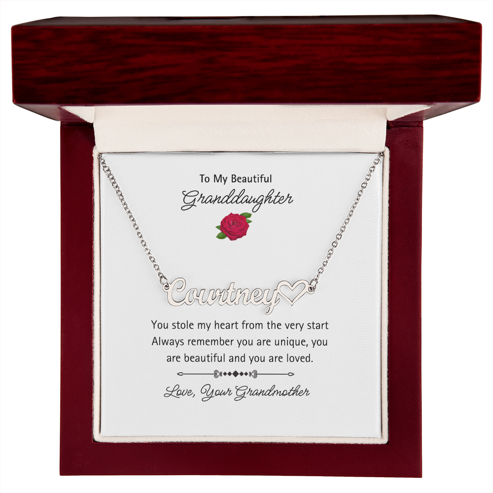 Granddaughter Name Necklace - Sentimental Grandma Gift