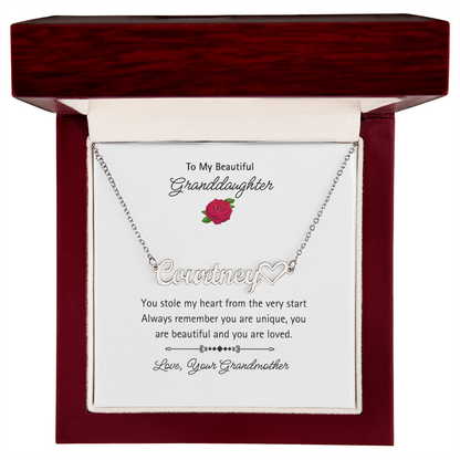 Granddaughter Name Necklace - Sentimental Grandma Gift