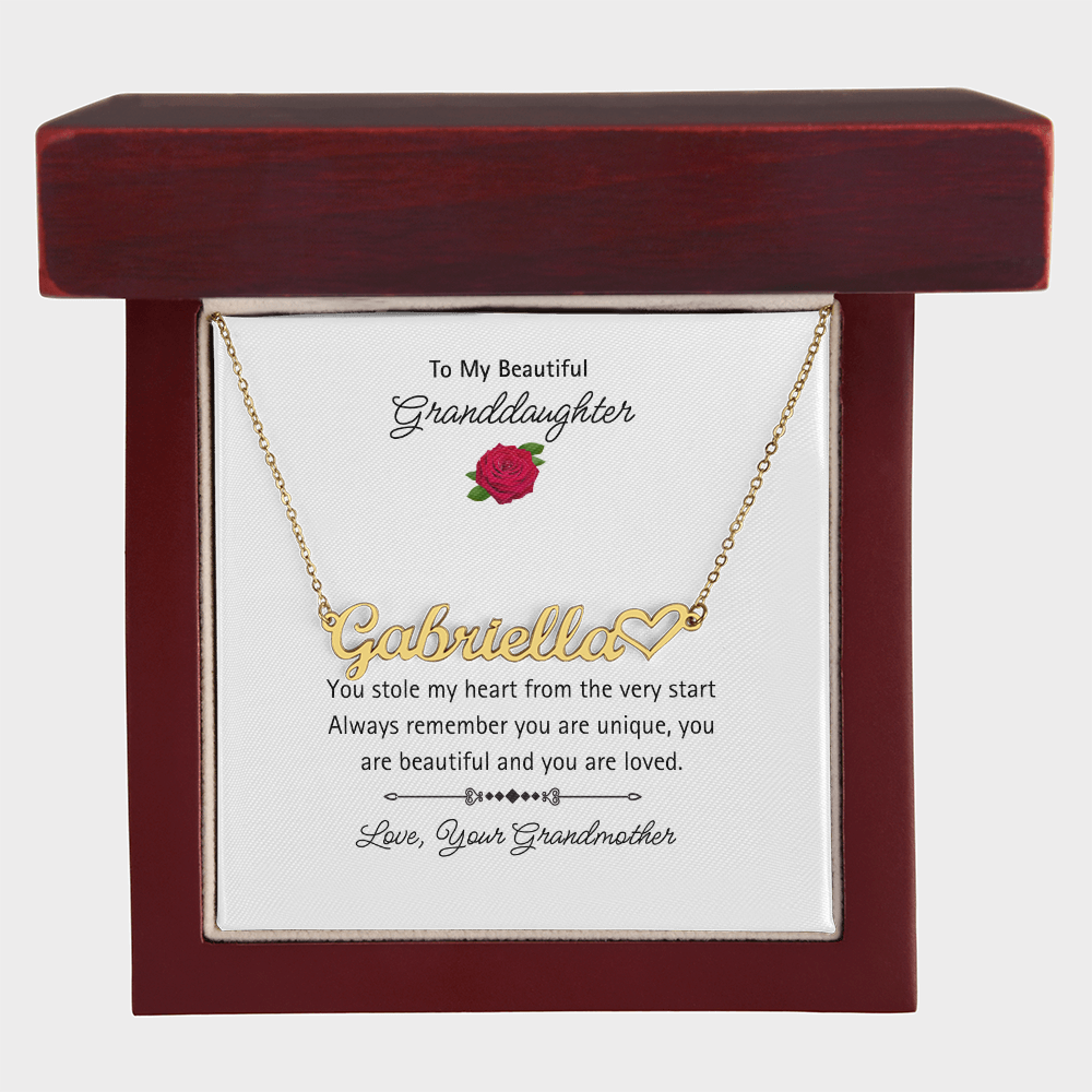 Granddaughter Name Necklace - Sentimental Grandma Gift