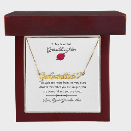Granddaughter Name Necklace - Sentimental Grandma Gift