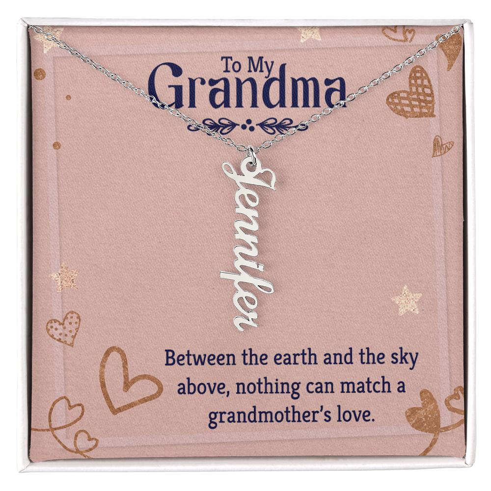 Grandma Name Bar Necklace - Vertical Style