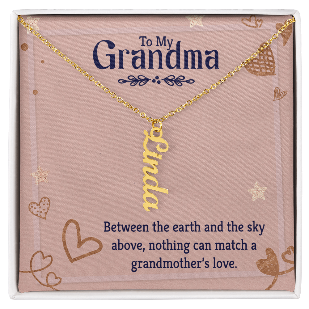 Grandma Name Bar Necklace - Vertical Style