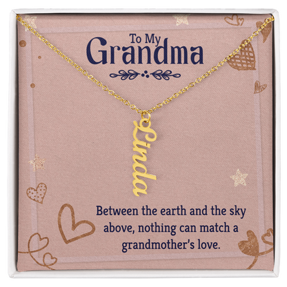 Grandma Name Bar Necklace - Vertical Style