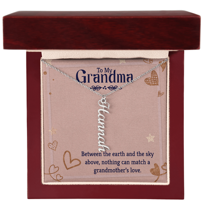 Grandma Name Bar Necklace - Vertical Style