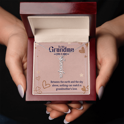Grandma Name Bar Necklace - Vertical Style