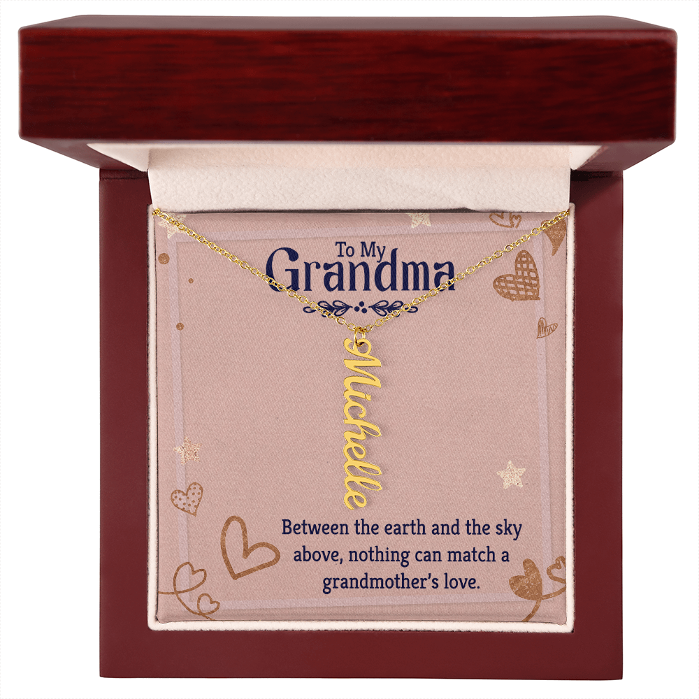 Grandma Name Bar Necklace - Vertical Style