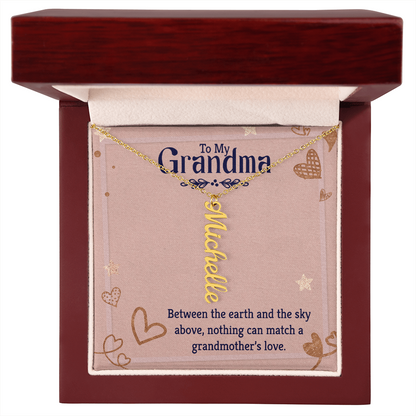 Grandma Name Bar Necklace - Vertical Style