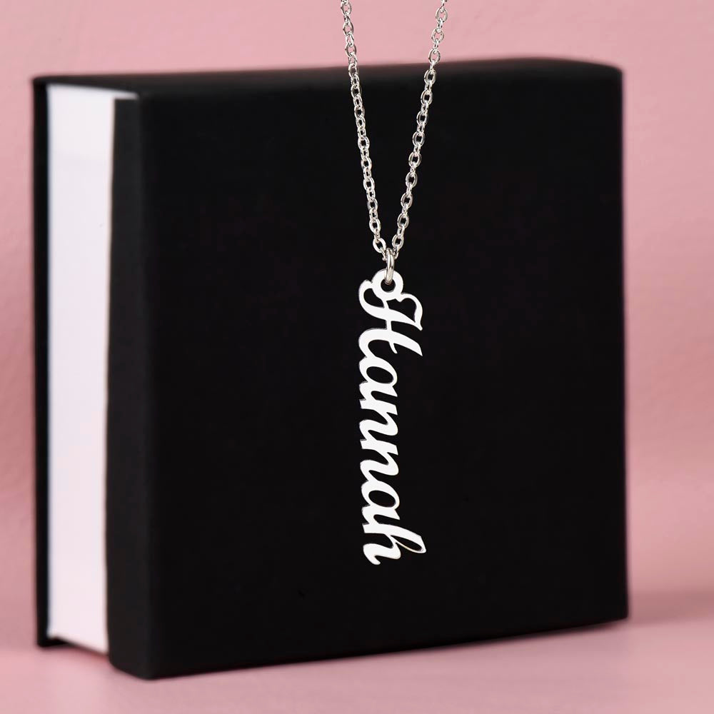 Personalized Vertical Name Necklace - Bar Style Custom Jewelry