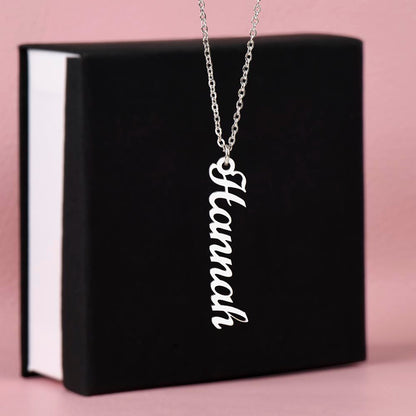 Personalized Vertical Name Necklace - Bar Style Custom Jewelry