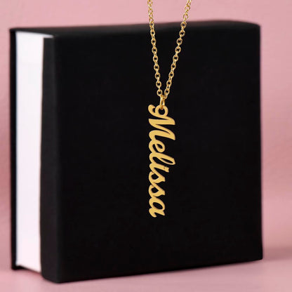 Personalized Vertical Name Necklace - Bar Style Custom Jewelry