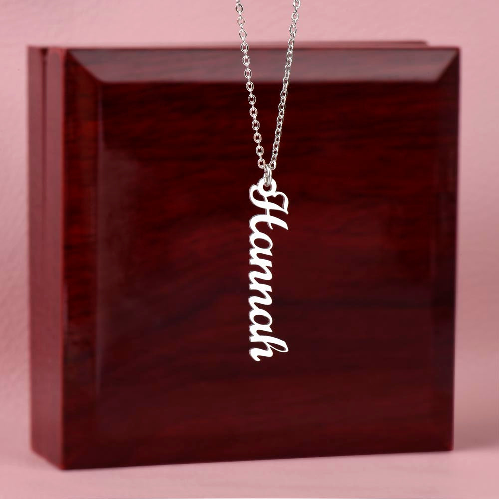 Personalized Vertical Name Necklace - Bar Style Custom Jewelry