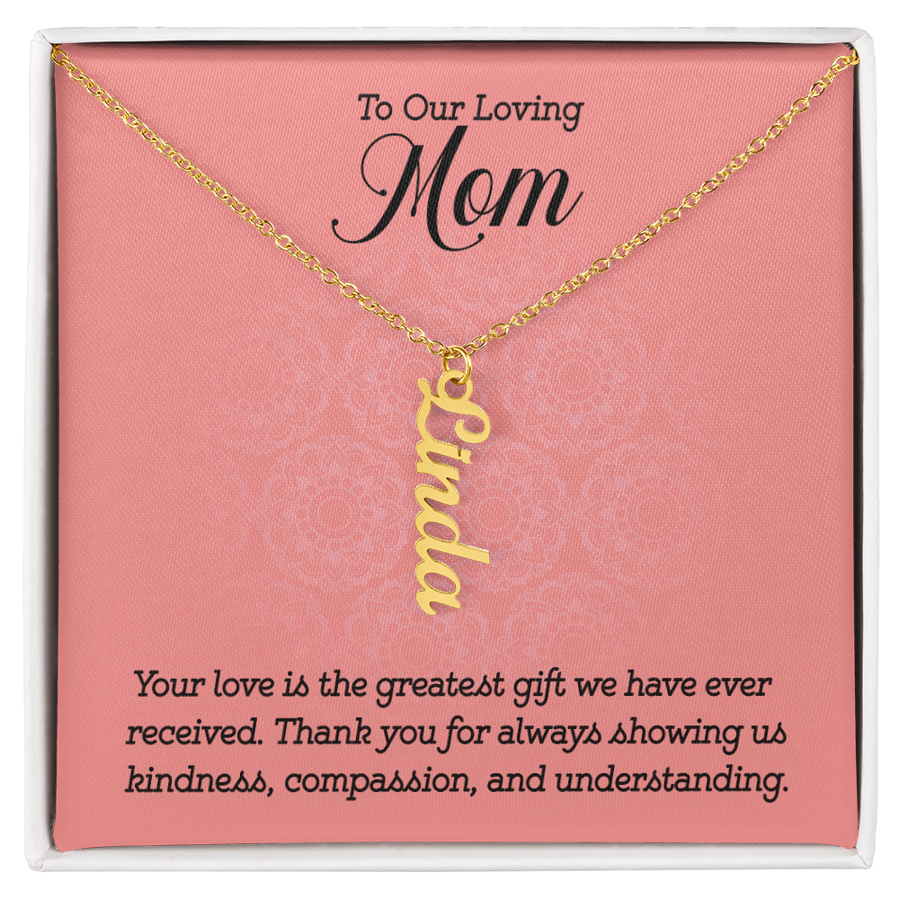 Personalized Multi-Name Necklace for Mom - Vertical Charms