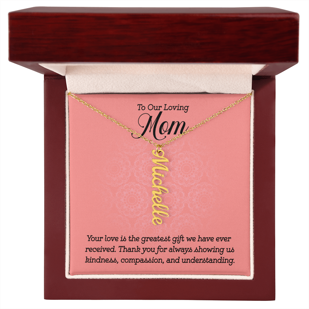 Personalized Multi-Name Necklace for Mom - Vertical Charms