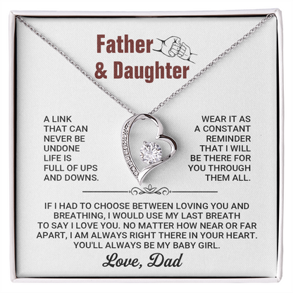 Father and Daughter Forever Love Heart Necklace
