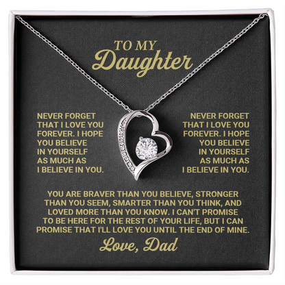 Forever Love Heart Necklace for Daughter from Dad
