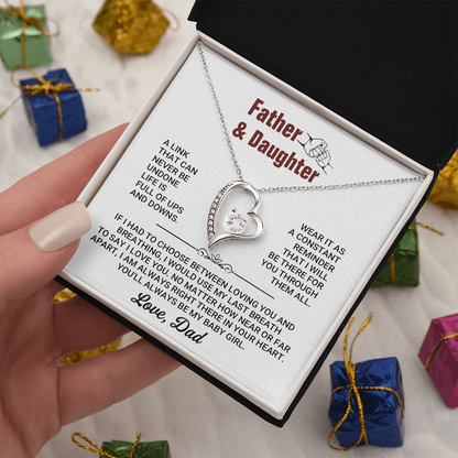 Father Daughter Heart Necklace Gift
