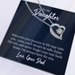Forever Love Necklace for Daughter from Dad – CZ Heart Pendant, 14k White Gold or 18k Gold Finish, Adjustable 18–22" Chain, Gift Box