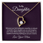 Forever Love Necklace for Daughter from Mom – CZ Heart Pendant, 14k White/18k Yellow Gold Finish, Adjustable Chain & Gift Box