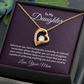 Forever Love Necklace for Daughter from Mom – CZ Heart Pendant, 14k White/18k Yellow Gold Finish, Adjustable Chain & Gift Box