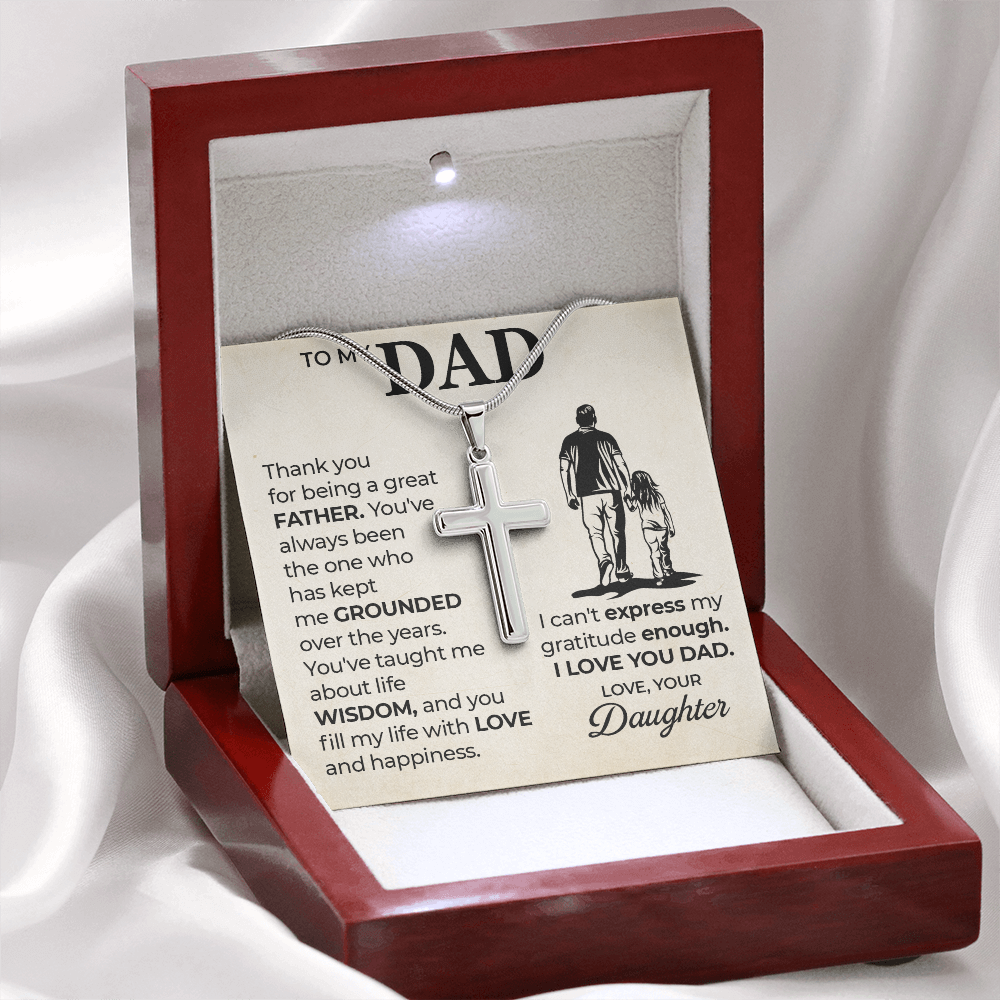 Cross Necklace Gift for Dad
