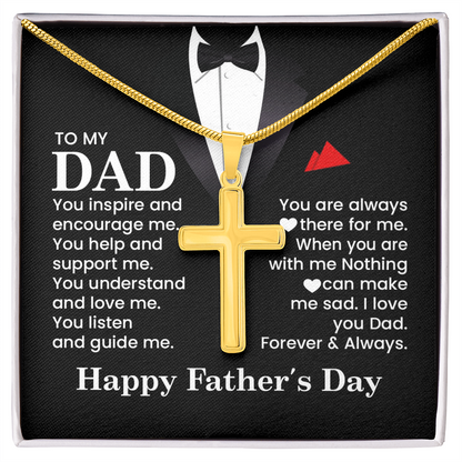 Cross Necklace Gift for Dad – Father’s Day Christian Gift for Dad, Sentimental Religious Necklace for Father
