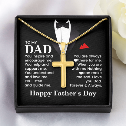 Cross Necklace Gift for Dad – Father’s Day Christian Gift for Dad, Sentimental Religious Necklace for Father