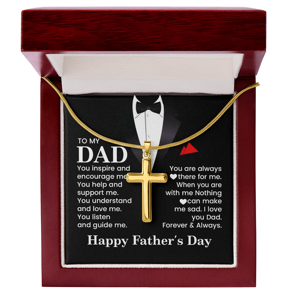 Cross Necklace Gift for Dad – Father’s Day Christian Gift for Dad, Sentimental Religious Necklace for Father