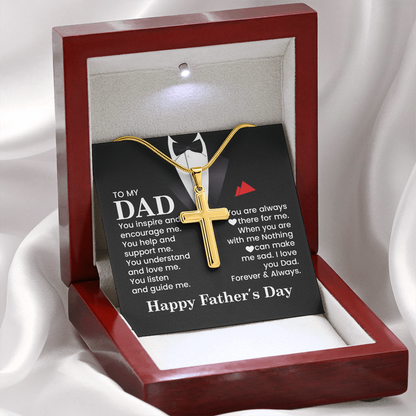 Cross Necklace Gift for Dad – Father’s Day Christian Gift for Dad, Sentimental Religious Necklace for Father