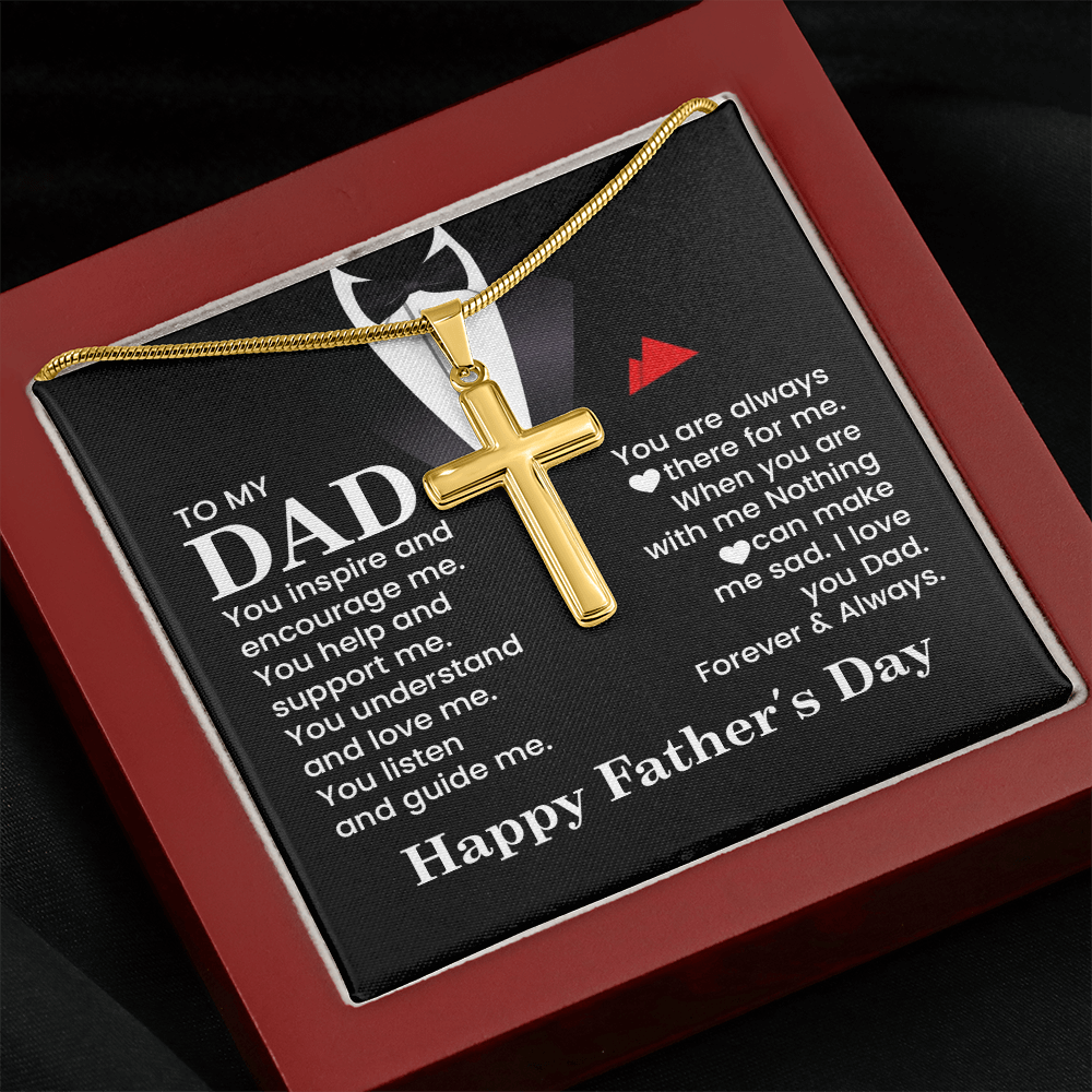 Cross Necklace Gift for Dad – Father’s Day Christian Gift for Dad, Sentimental Religious Necklace for Father
