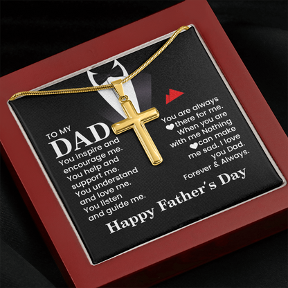 Cross Necklace Gift for Dad – Father’s Day Christian Gift for Dad, Sentimental Religious Necklace for Father