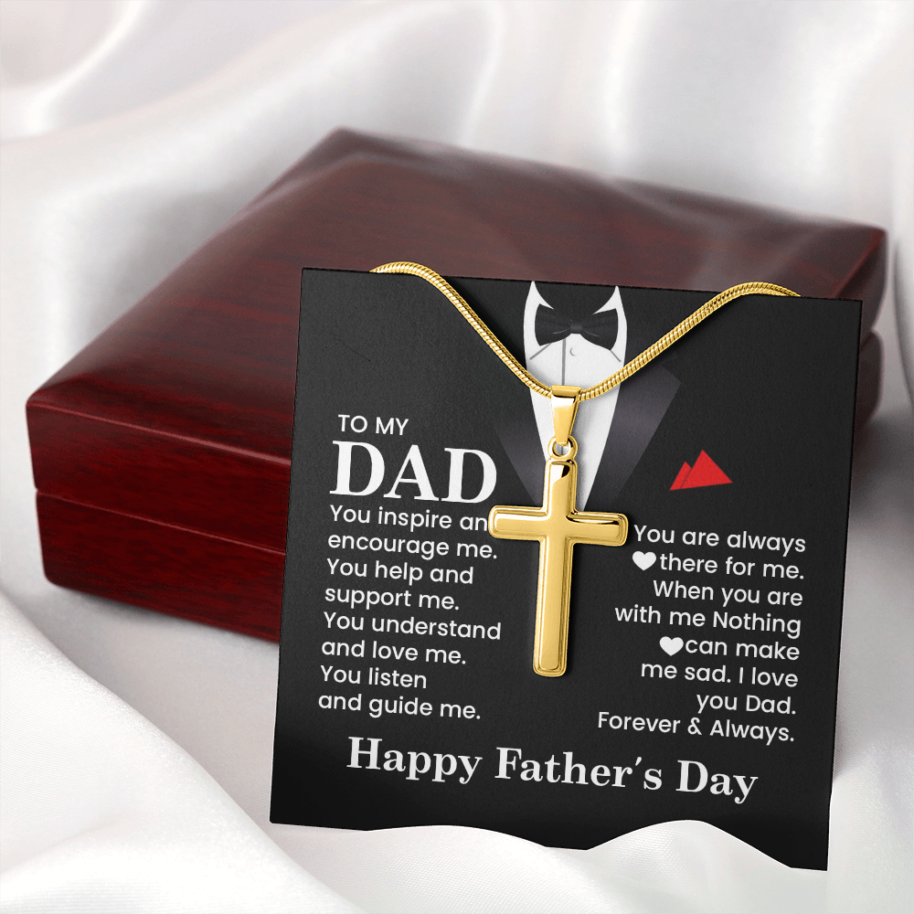 Cross Necklace Gift for Dad – Father’s Day Christian Gift for Dad, Sentimental Religious Necklace for Father