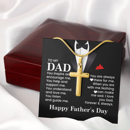 Cross Necklace Gift for Dad – Father’s Day Christian Gift for Dad, Sentimental Religious Necklace for Father