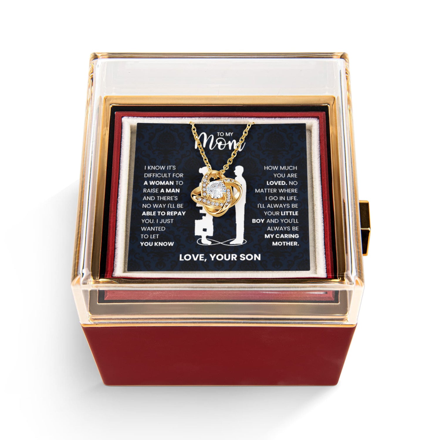 To My Mom Necklace from Son – Mother’s Day Gift for Mom from Son, Sentimental Mom Jewelry, Birthday Gift for Mother