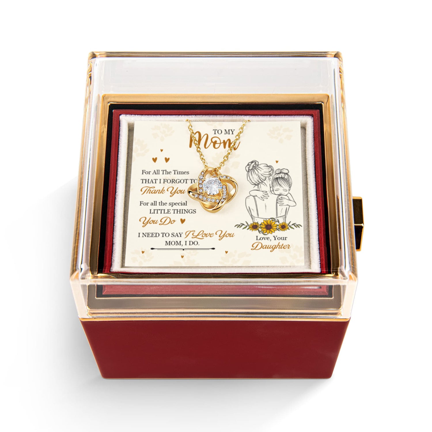 To My Mom Necklace from Daughter – Mother’s Day Gift for Mom from Daughter, Sentimental Mom Jewelry, Birthday Gift for Mother