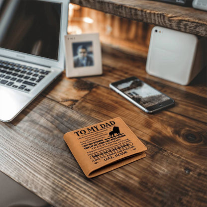 Personalized dad wallet with message
