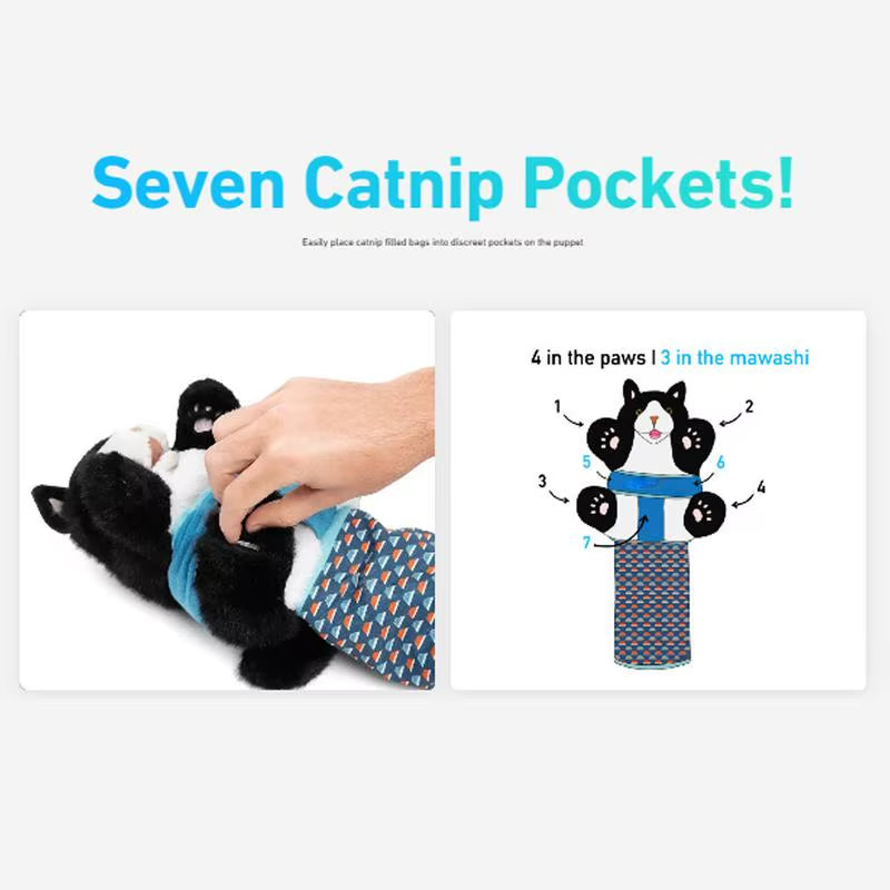 1Pcs Cats Puppet Wrestler Wrestling Glove Interactive Play Cat Plush Animal Toy with Sturdy Padding Soft Plush for Games Cats