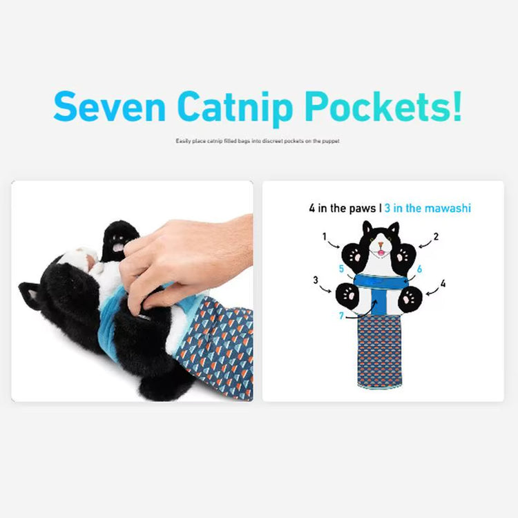 1Pcs Cats Puppet Wrestler Wrestling Glove Interactive Play Cat Plush Animal Toy with Sturdy Padding Soft Plush for Games Cats