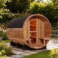 6-Person Patchworkred Cedar Traditional Steam Barrel Sauna